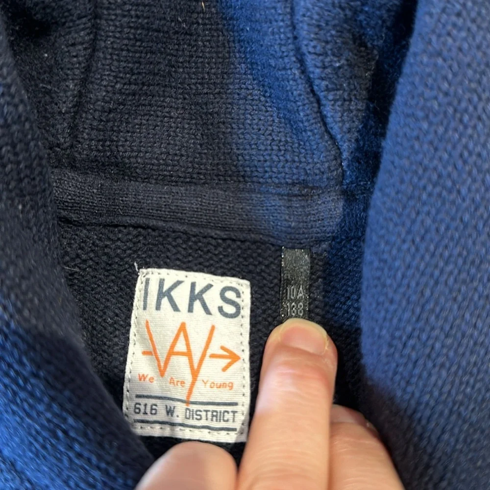 IKKS Toddler Boys Knitted Sweater navy & Heathered Blue Size 10